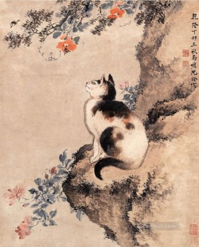 中国 Painting - 伝統的な中国の神泉猫